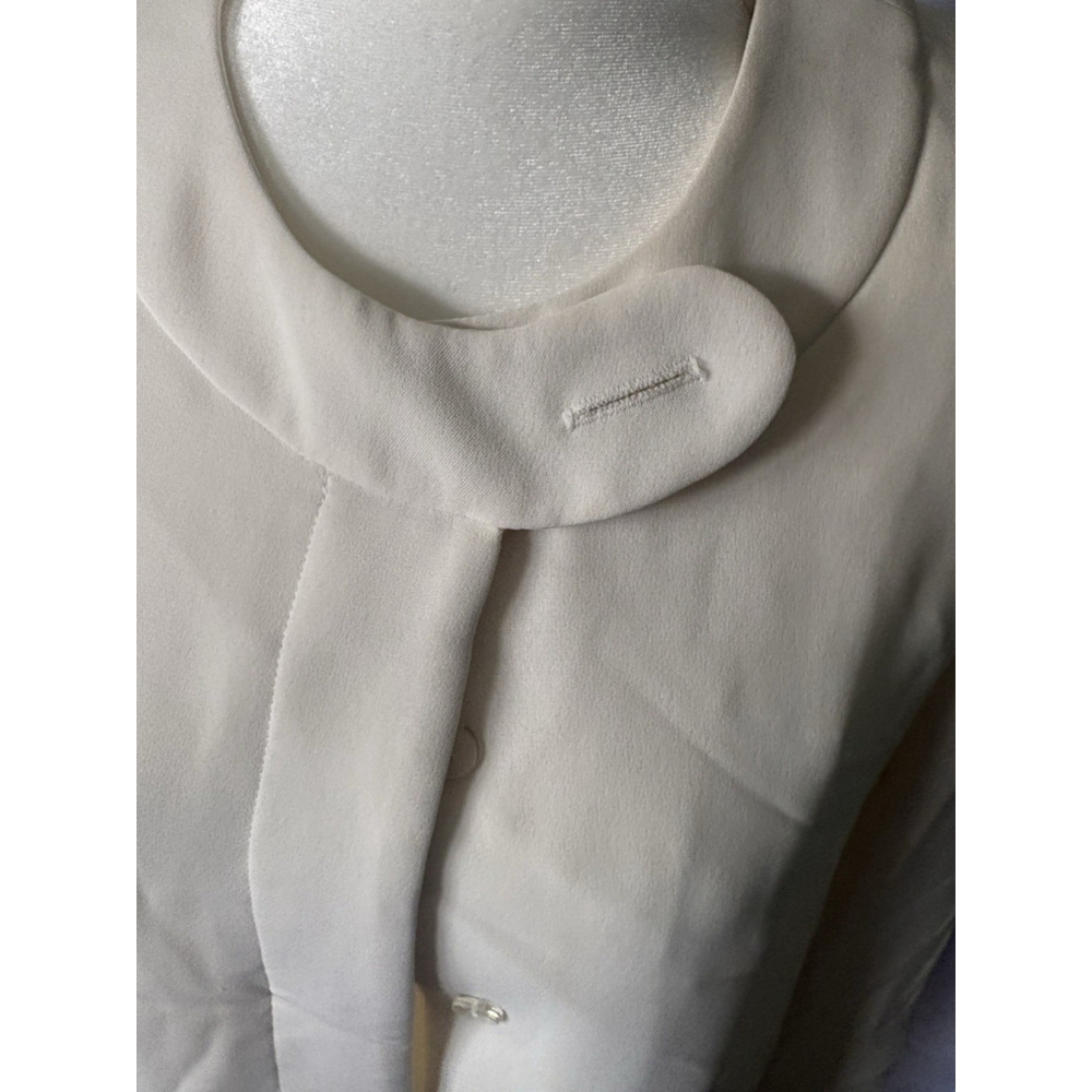 VTG Scaasi Dress Ivory Cream Coat Dress NWT Size 4 Gold Buttons Old Money 90s - Picture 2 of 16